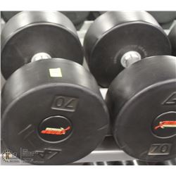 PAIR  OF 70LB DUMBBELLS