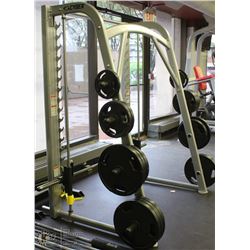 CYBEX POWER RACK MODEL #16121 WITH 21 WEIGHTS(670LBS)