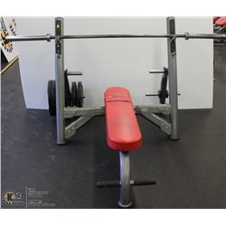 CURL BAR RACK COMES WITH 5 WEIGHTS(205LBS) & CURL BAR
