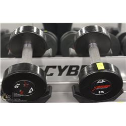 PAIR OF 15LB DUMBBELLS