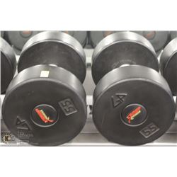 PAIR OF 55LB DUMBBELLS