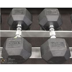 PAIR OF 45LB DUMBBELLS