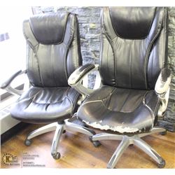 PAIR OF LEATHERETTE GASOMATIC OFFICE CHAIRS