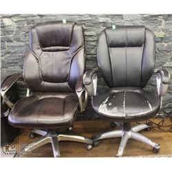 PAIR OF LEATHERETTE GASOMATIC OFFICE CHAIRS
