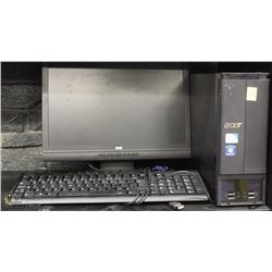 ACER DESKTOP COMPUTER WITH MONITOR, KEYBOARD &