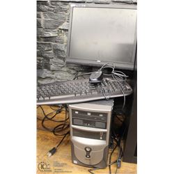 DESKTOP COMPUTER WITH MONITOR, KEYBOARD &