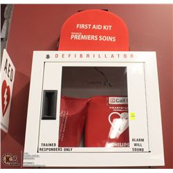 WALL MOUNTED DEFIBRILLATOR & FIRST AID KITS