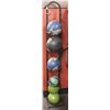 Image 1 : LOT OF 6 MEDICINE BALLS - RACK INCLUDED