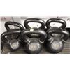 Image 1 : LOT OF KETTLEBELLS, TWO 5LB, TWO 8LB & TWO 10LB