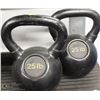 Image 1 : PAIR OF 25LB KETTLEBELLS