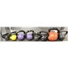 Image 1 : LOT OF 8 ASSORTED SIZED KETTLEBELLS