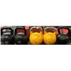 Image 1 : LOT OF 5 ASSORTED SIZED KETTLEBELLS