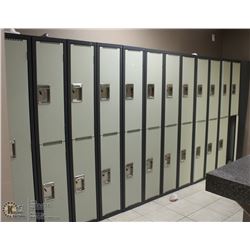 LOT OF 13 DOUBLE DOOR LOCKERS