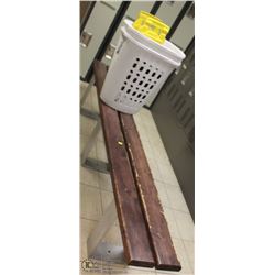 LOT OF DRESSING ROOM BENCH, 2 HAMPERS & 2 WET