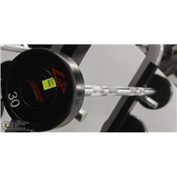 STRAIGHT BAR WITH 30LBS OF  WEIGHTS