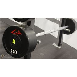 STRAIGHT BAR WITH 110LBS OF  WEIGHTS