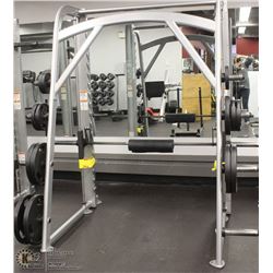 CYBEX SMITH PRESS  MODEL #16121, INCLUDES 530LBS OF TOTAL WEIGHTS