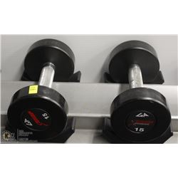 PAIR OF 15LB DUMBBELLS