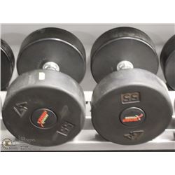 PAIR OF 55LB DUMBBELLS