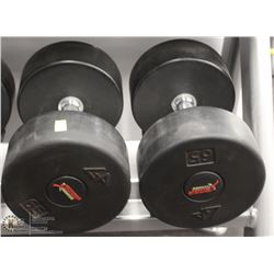 PAIR OF 65LB DUMBBELLS