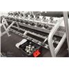 Image 1 : 2 TIER DUMBBELL RACK WITH ASSORTMENT OF DUMBBELLS