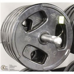 LOT OF FIVE 10LB FREE WEIGHTS