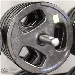 LOT OF FIVE 10LB FREE WEIGHTS