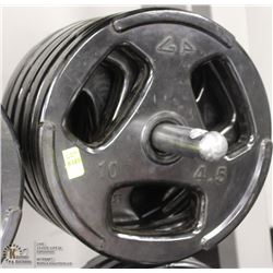 LOT OF FIVE 10LB FREE WEIGHTS