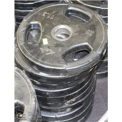 LOT OF TEN 25LB FREE WEIGHTS