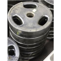 LOT OF TEN 25LB FREE WEIGHTS