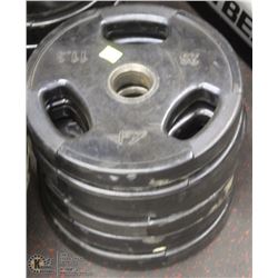 LOT OF SIX 25LB FREE WEIGHTS