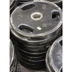 LOT OF TEN 35LB FREE WEIGHTS