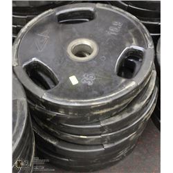 LOT OF EIGHT 35LB FREE WEIGHTS