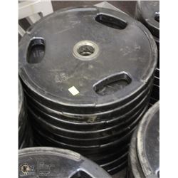 LOT OF TEN 45LB FREE WEIGHTS