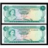 Image 1 : Bahamas, $1 1974, 2 consecutive numbers, Unc