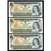 Image 1 : $1, 1973, 3 Unc notes, same number with different prefixes, low numbers