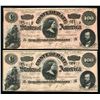 Image 1 : Confederate States of America, $100, 1864, Two consecutive notes.
