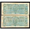 Image 2 : Confederate States of America, $100, 1864, Four consecutive notes.