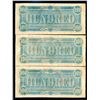 Image 2 : Confederate States of America, $100, 1864, Five consecutive notes.