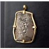 Image 2 : Spanish Colonial 8 Reales Silver COB, set in 10 K, Gold Frame as pendant