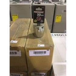Box ofPowerbuilt 642025 32mm Sockets for a 1/2 Inch Square Drive
