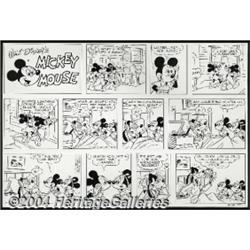 Walt Disney Studio Artists - Mickey Mouse Sunday Comic Strip Original Art, dated 7-7-74 (King Featur