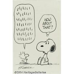 Charles Schulz - Peanuts "Woodstock Babble" Snoopy Original Art (undated).
