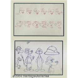 Jay Ward Studio and Alex Agnatiev - Crusader Rabbit and Ragland T. Tiger Original Animation Art Mode