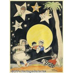 Frank Willard - Moon Mullins Color Painting Original Art (undated).