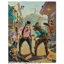 Carl Barks - "Bat Masterson" Original Painting (1978).