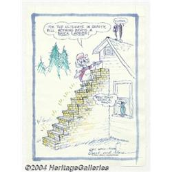 Carl Barks - Uncle Scrooge "A Twenty-four Karat Ladder" Colored Original Art (1987).