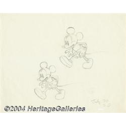 Walt Disney Studios - "Mickey's Steamroller" Mickey Walking Original Animation Drawing (Walt Disney,