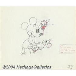 Walt Disney Studio - MIckey Mouse Animation Sketch Original Art (Walt Disney, circa 1930s).