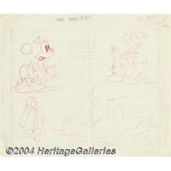 Walt Disney Studios - "The Whalers" Mickey Mouse and Donald Duck Model Sheet Original Art (Walt Disn